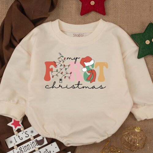 Funny Christmas Baby Outfit Bubble Romper for 1st Christmas Infant & Newborn Holiday Clothes image 0