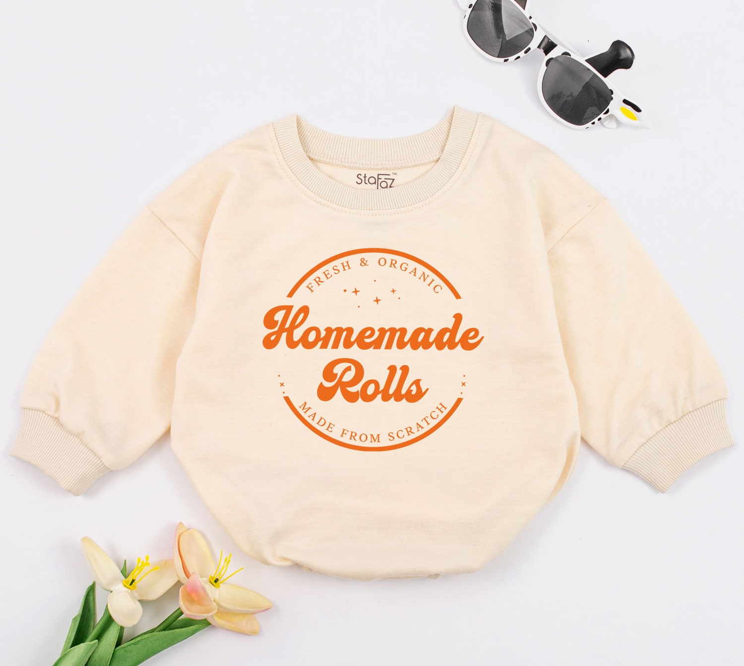 Retro Fall Baby Romper Funny Thanksgiving Toddler Sweater Autumn Baby Bodysuit Shower Gift image 2