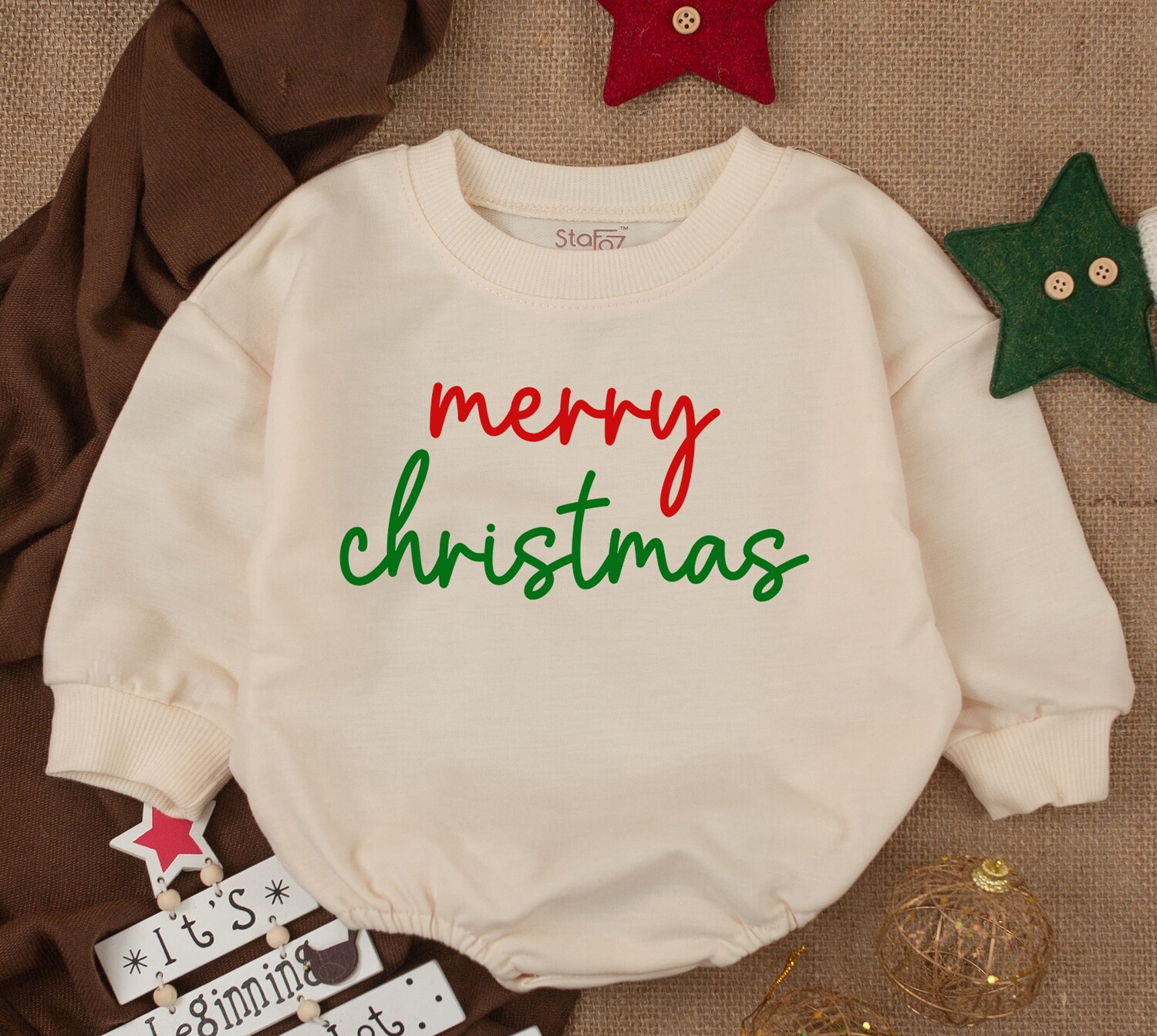 Christmas Baby Outfit Super Soft Cozy Warm Baby Romper for Infant Boys and Girls image 1