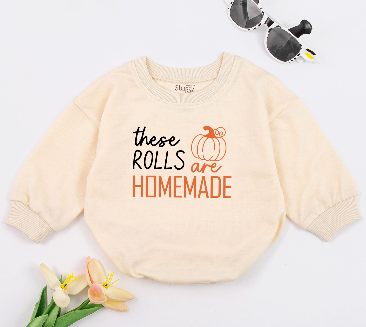 Homemade Baby Romper Retro Fall Toddler Sweater Funny Thanksgiving Baby Bodysuit Autumn Kids Clothes image 1