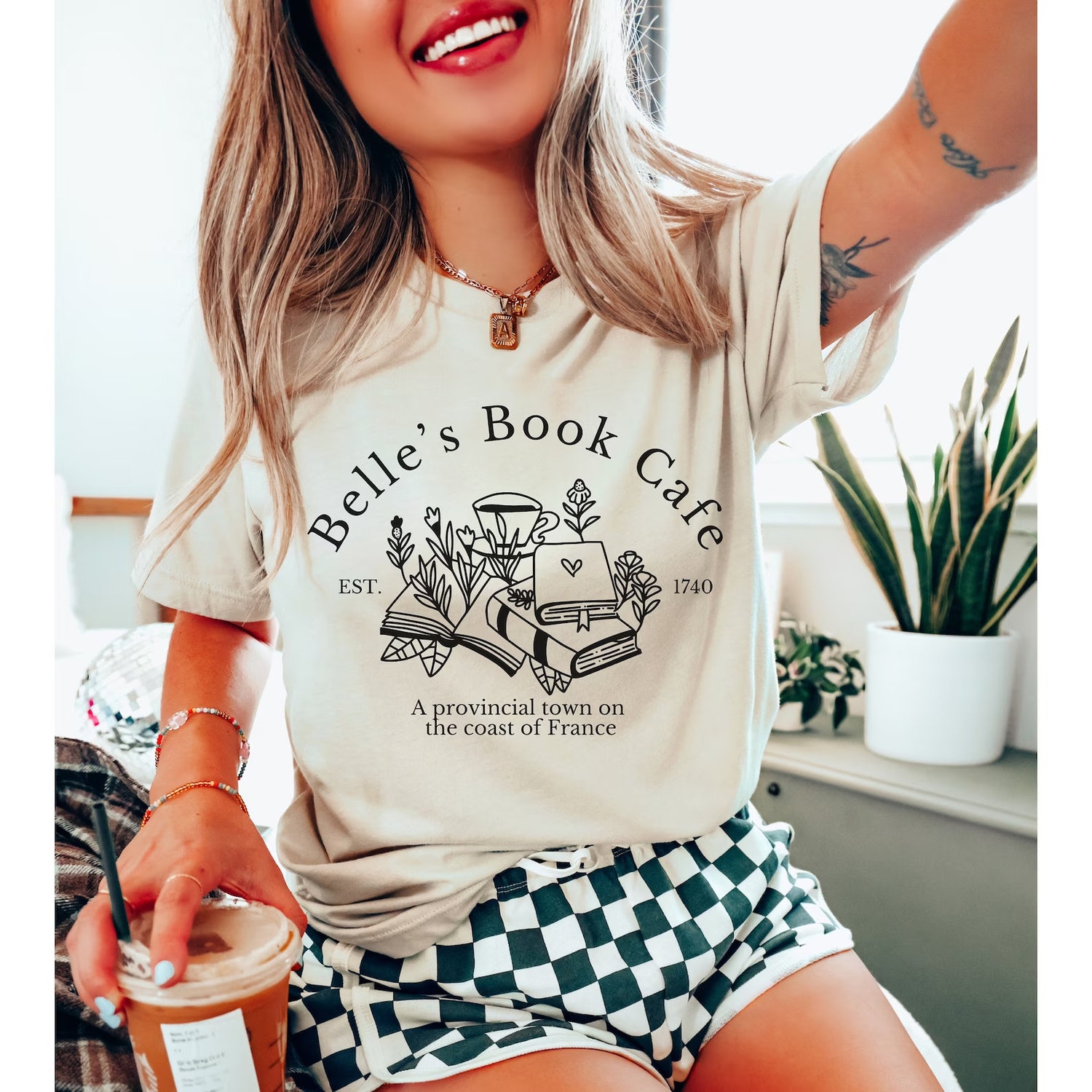 Vintage Beauty and the Beast Belle Reading Shirt Light Academia Teacher Fairytale Book Lover image 2