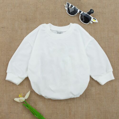 Baby Romper Long Sleeve Cotton Bodysuit Baby Shower Gift Coming Home Outfit Baby Announcement image 0