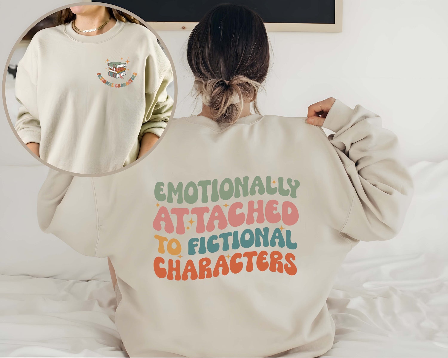 Emotionally Attached Book Sweatshirt Perfect Gift for Book Lovers Bookworms and Book Club Members image 1