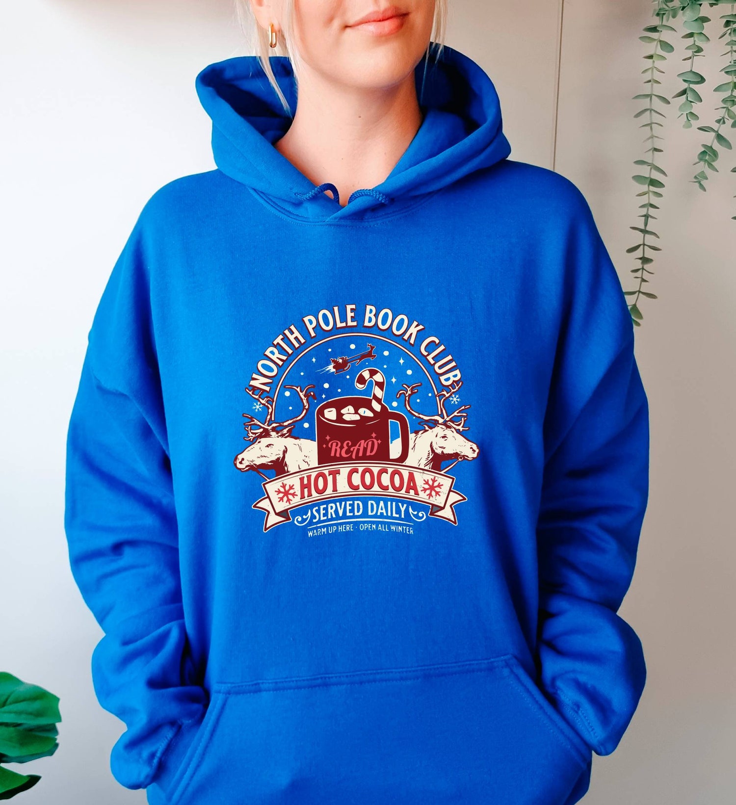 North Pole Book Club Hoodie Bookish Christmas Sweatshirt Book Lover Gift Holiday Apparel image 3