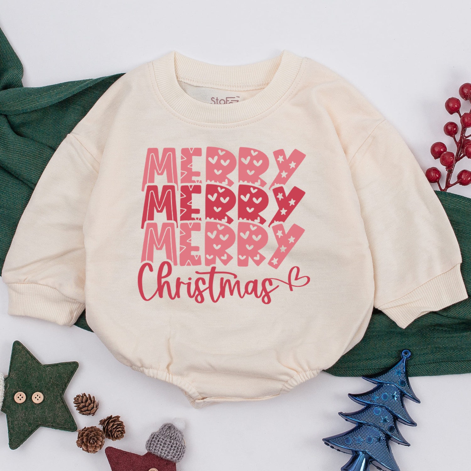 Baby Girl Christmas Outfit First Christmas Clothes Baby Shower Gift Holiday Outfit image 1