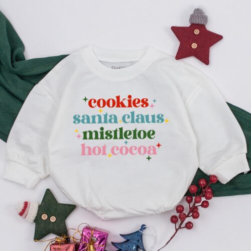 Merry Christmas Baby Outfit Newborn Christmas Tree Clothes Baby Shower Gift image 0