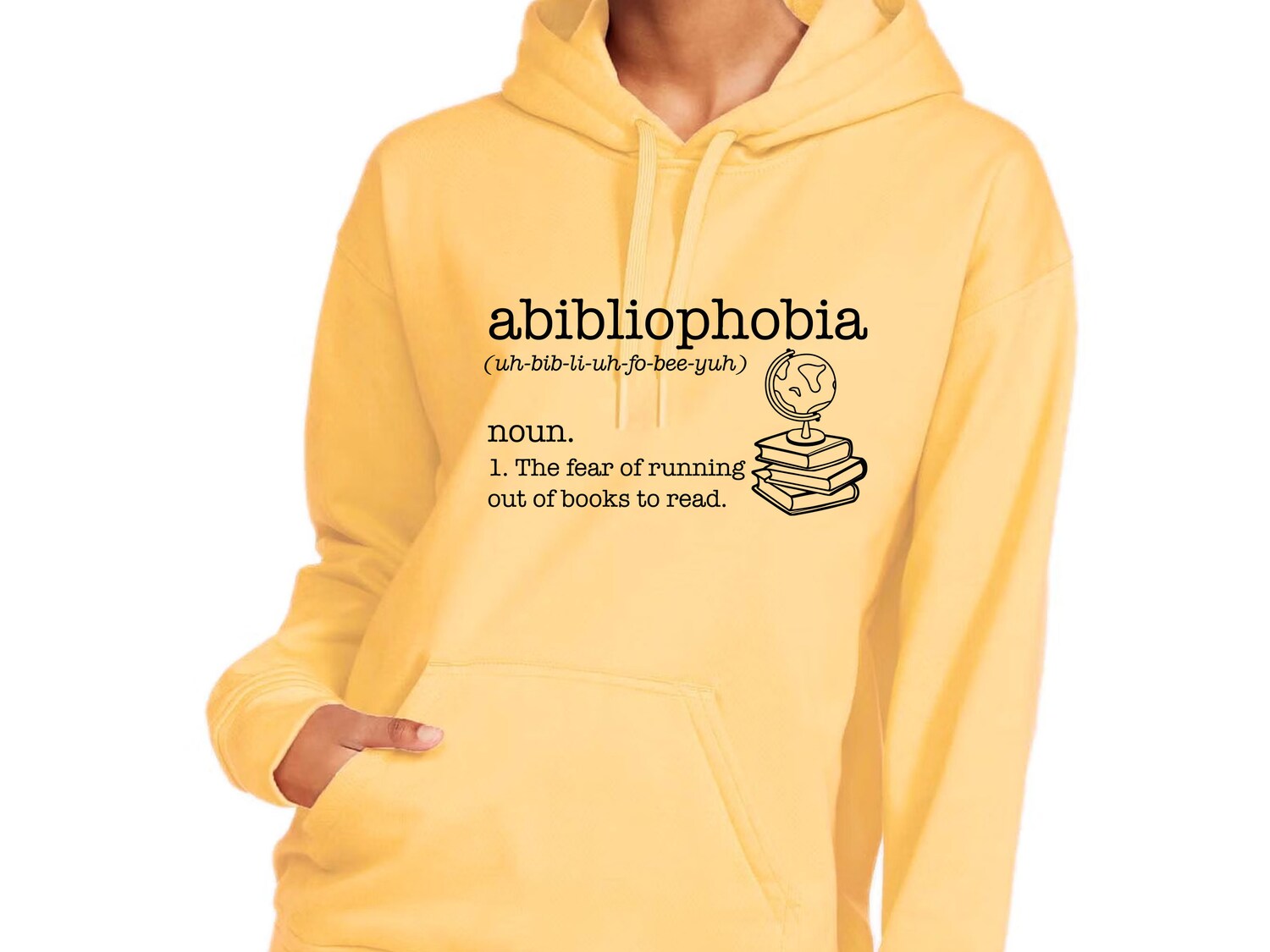 Book Lover Hoodie Abibliophobia Reading Sweatshirt Funny Bookworm Gift for Readers image 1