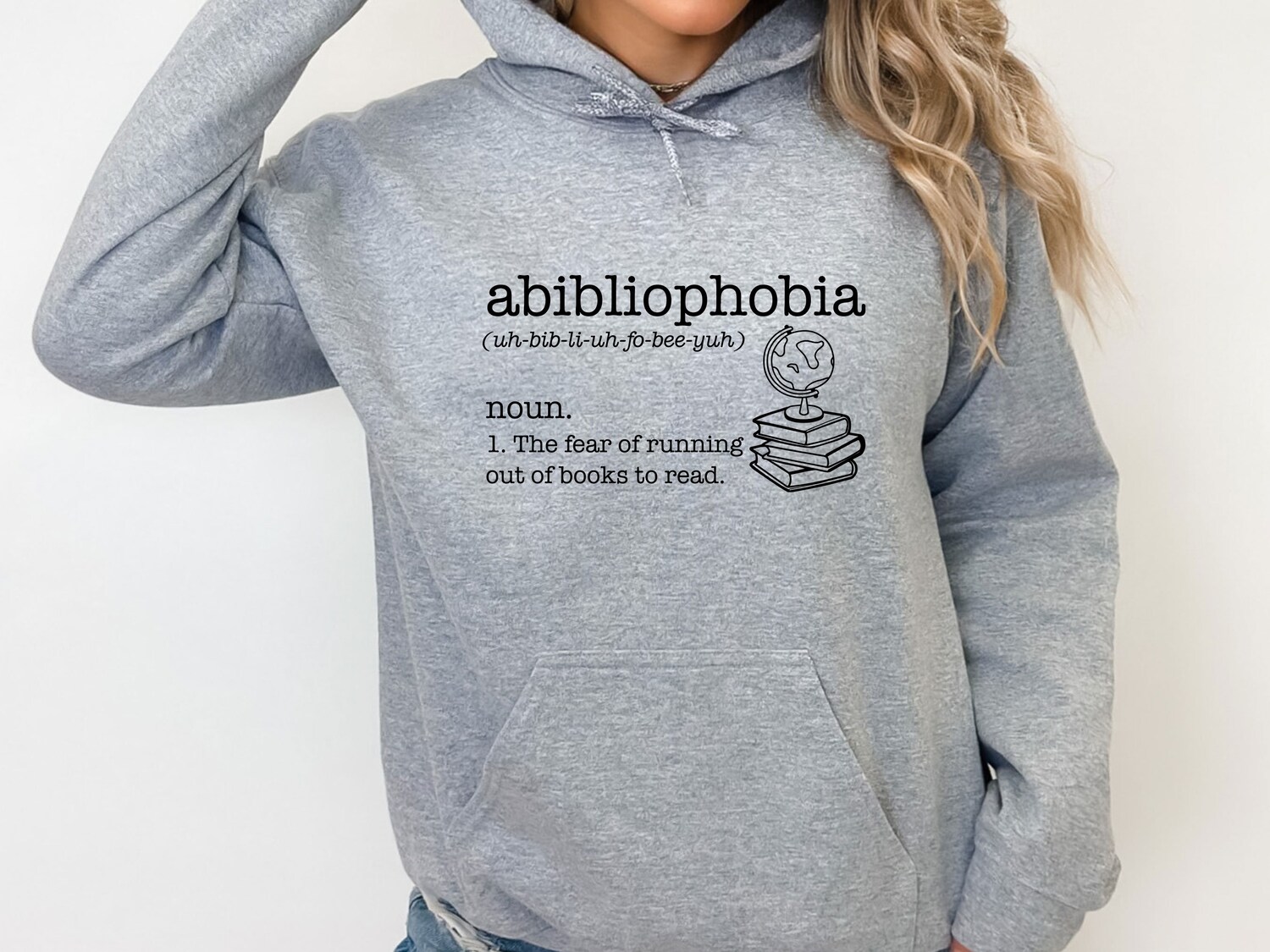 Book Lover Hoodie Abibliophobia Reading Sweatshirt Funny Bookworm Gift for Readers image 3