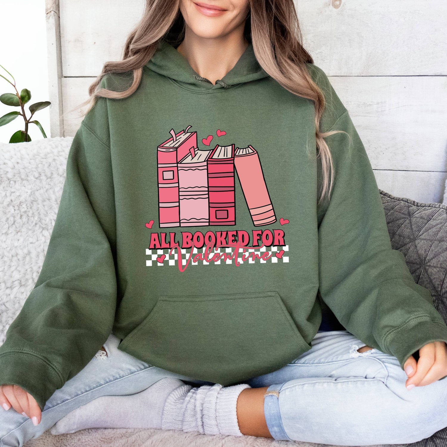 Valentine's Book Lover Hoodie Bookish Teacher Gift Coffee & Books Valentine's Sweatshirt image 1