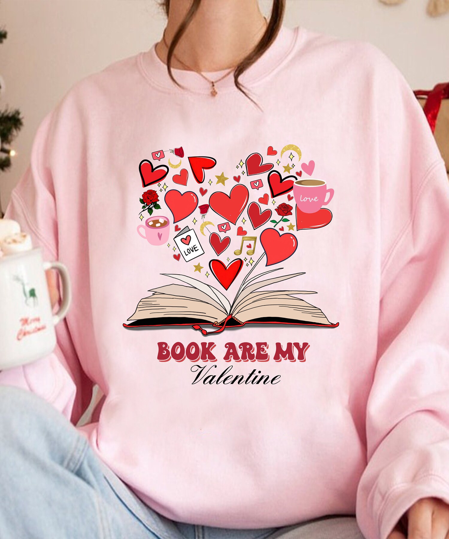 Books Are My Valentine PNG SVG Teacher Gift Book Lover Valentine's Day Gift Retro Design image 1