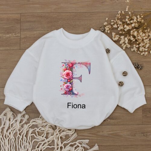 Personalized Baby Romper Bodysuit Custom Newborn Outfit Baby Shower Gift Baby Girl Clothes image 0