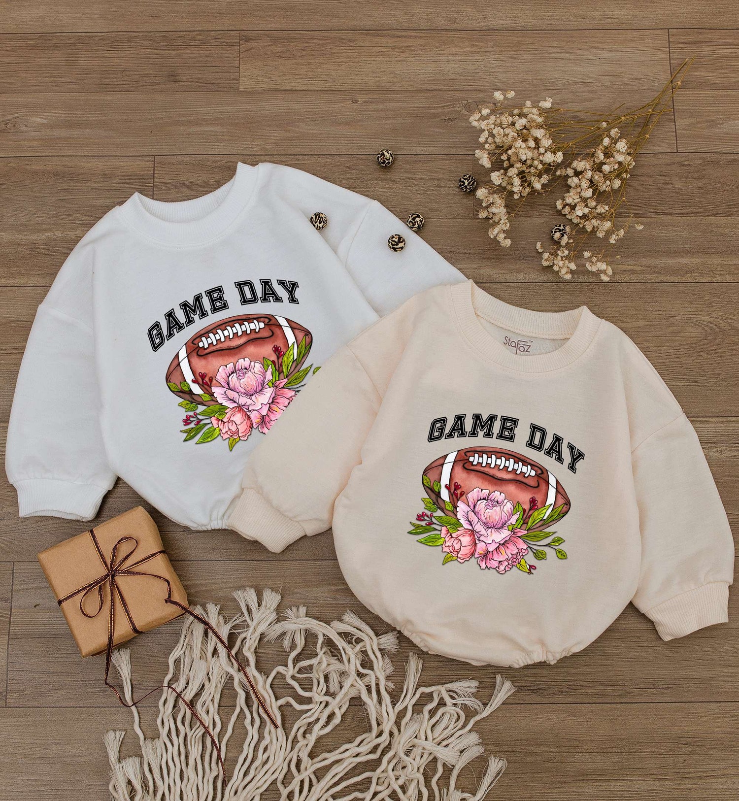 Girls American Football Bodysuit Game Day Newborn Romper Retro Baby One Piece Cute Baseball Outfit image 2