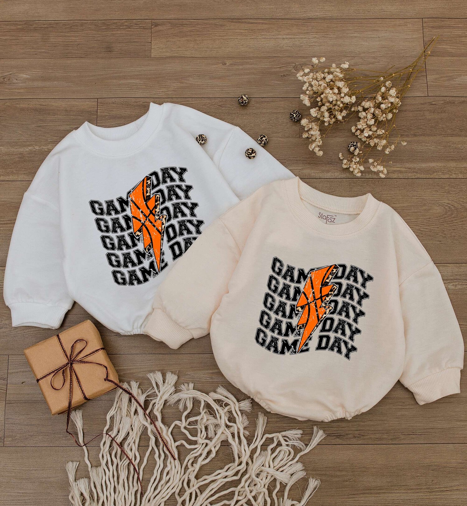 Game Day Baby Romper Basketball Outfit Cute Newborn Bodysuit Retro Baby Jumpsuit image 2