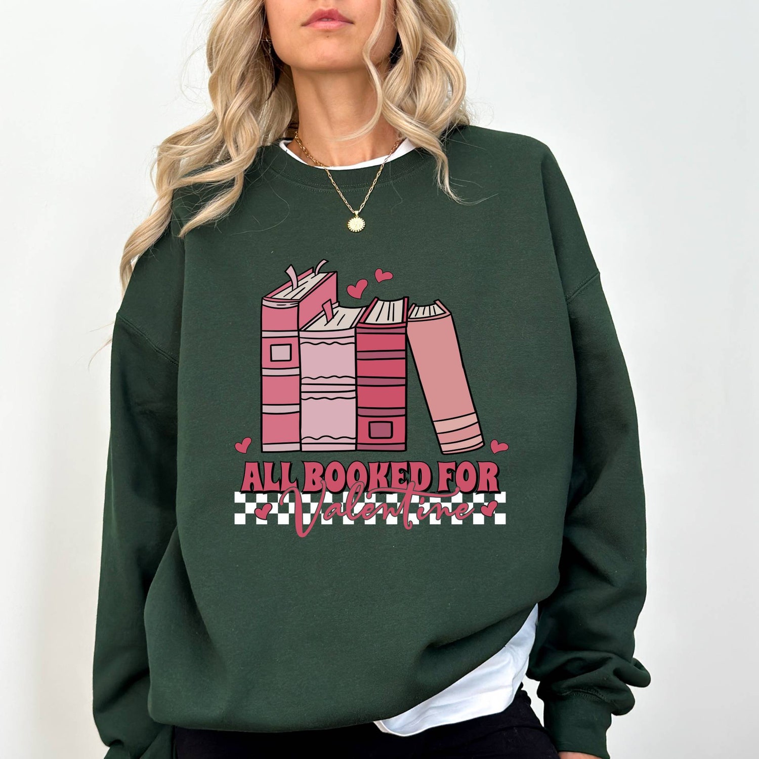 Valentine's Sweatshirt for Book Lovers Book and Coffee Gift Teacher Valentine's Day Gift image 3