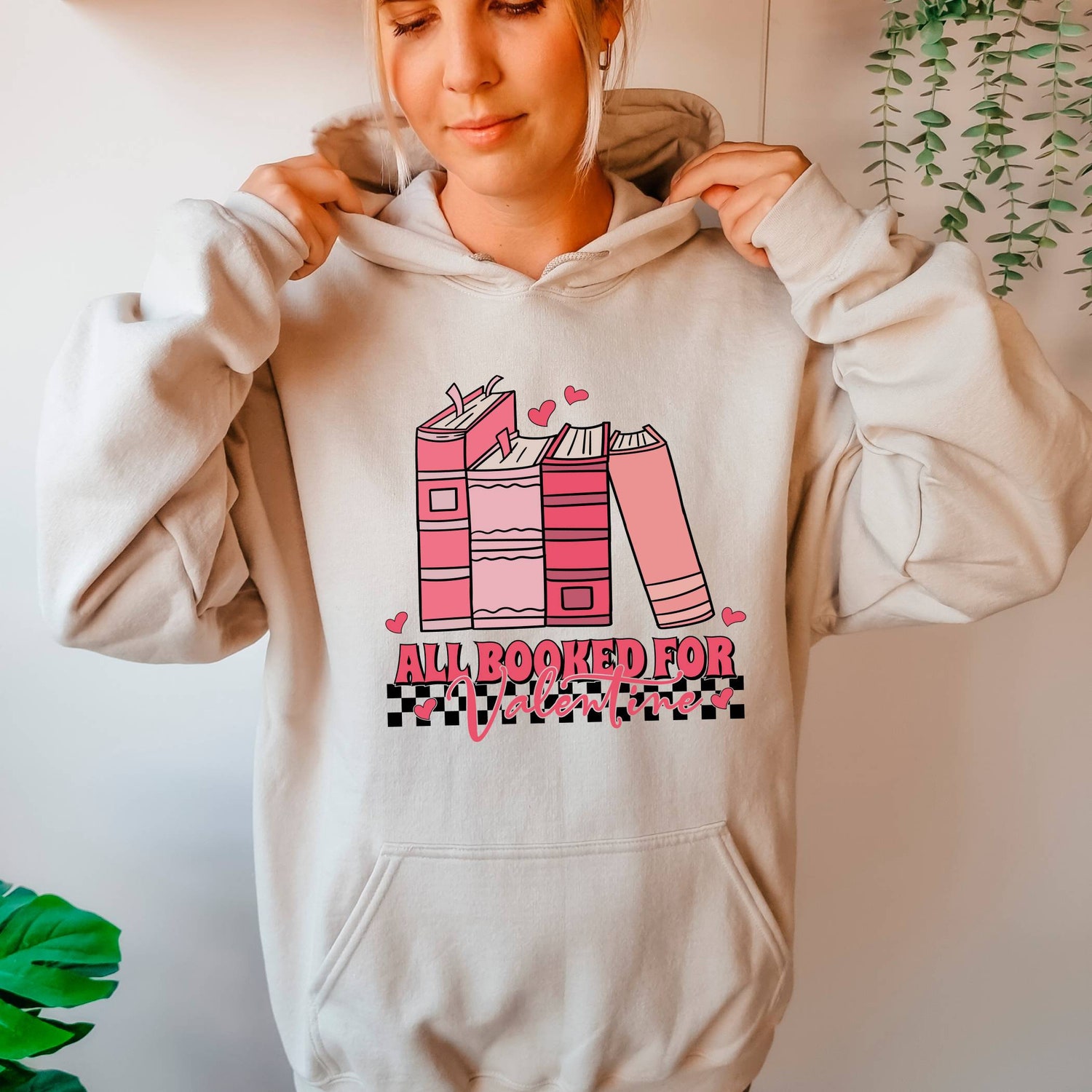 Valentine's Book Lover Hoodie Bookish Teacher Gift Coffee & Books Valentine's Sweatshirt image 3