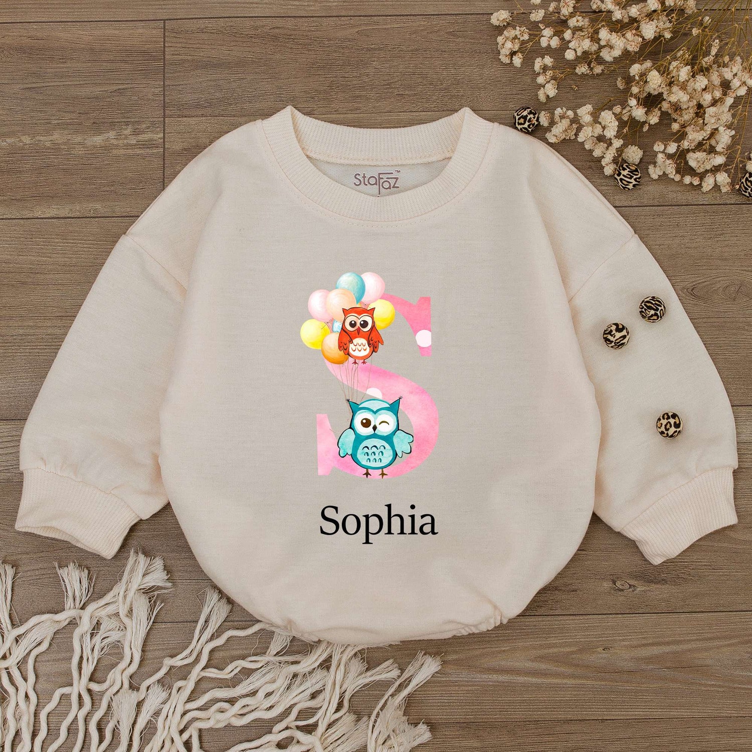 Personalized Baby Girl Romper Custom Bodysuit Newborn Outfit Baby Shower Gift Name Romper image 1