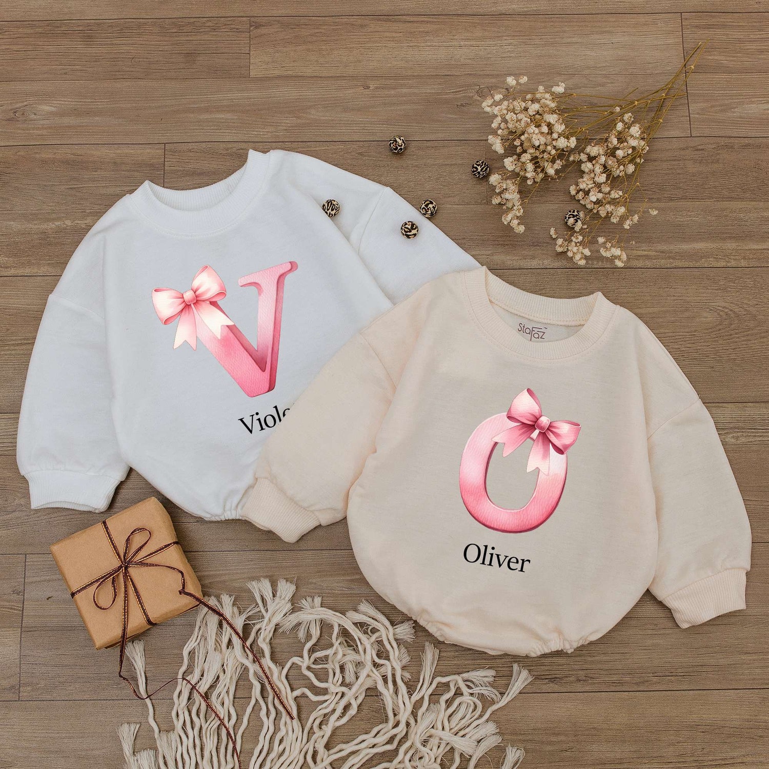 Custom Baby Romper Personalized Baby Girl Bodysuit Name Romper Outfit Baby Shower Gift image 3