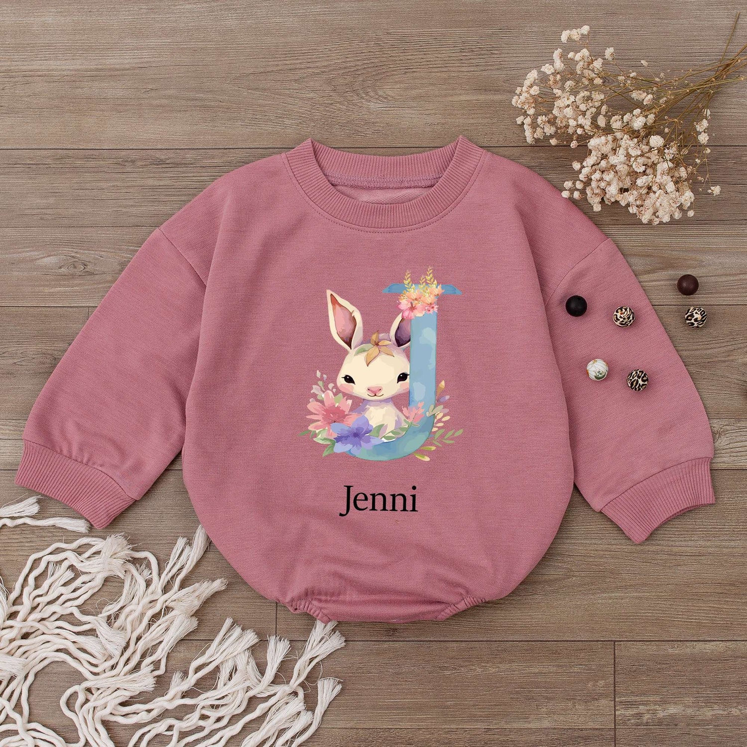 Personalized Baby Romper Custom Easter Bodysuit Newborn Outfit Baby Girl Gift Baby Shower image 3