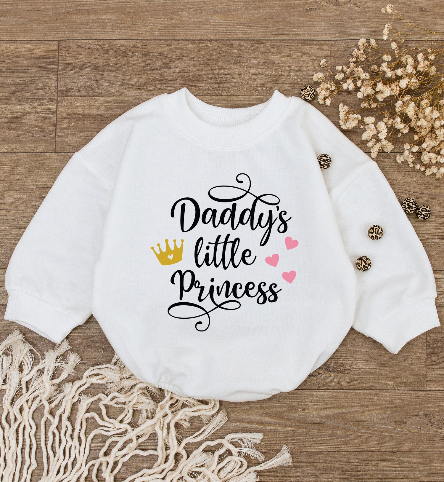 Daddy's Little Princess Newborn Baby Romper Fashion Casual Summer Bodysuit Retro Style image 1