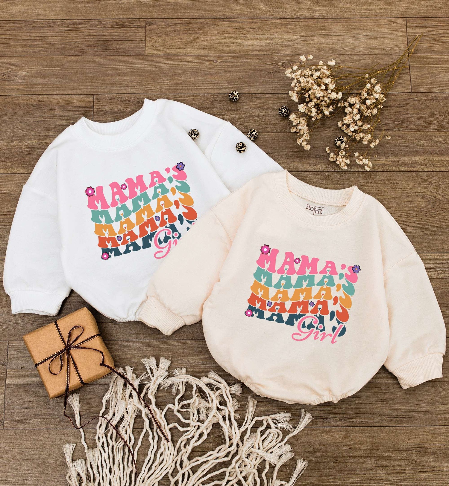 Mama's Girl Baby Romper Retro Baby Girl Bodysuit Mommy Daughter Clothes Mother's Day Gift image 3