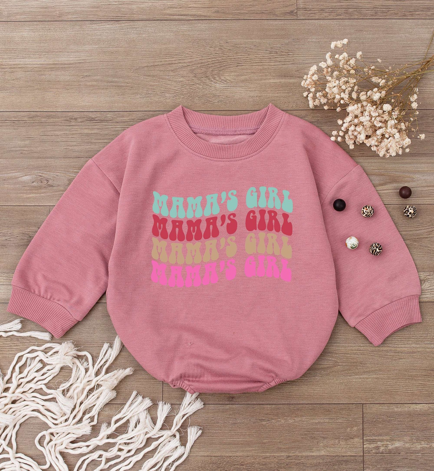 Mama's Girl Baby Romper Retro Baby Girl Bodysuit Mommy Daughter Clothes Mother's Day Gift image 2