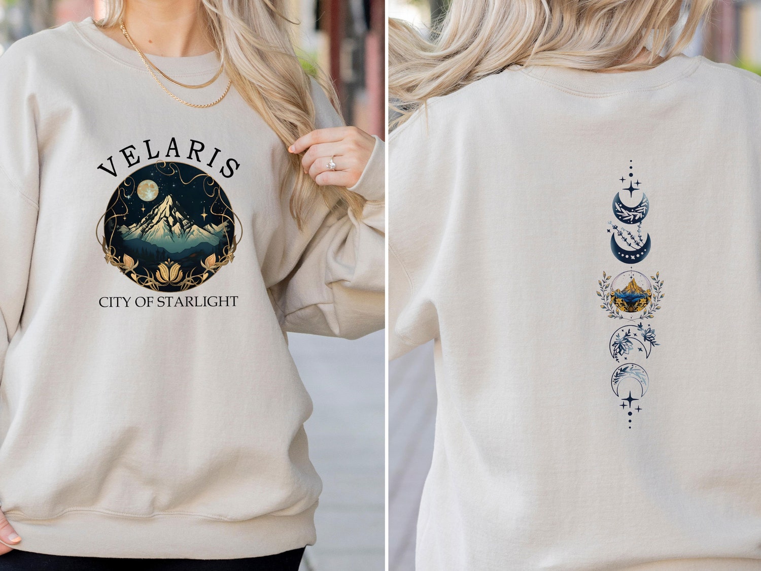 Velaris Sweatshirt Acotar Bookish Sweater Night Court Symbol Book Lover Gift image 2