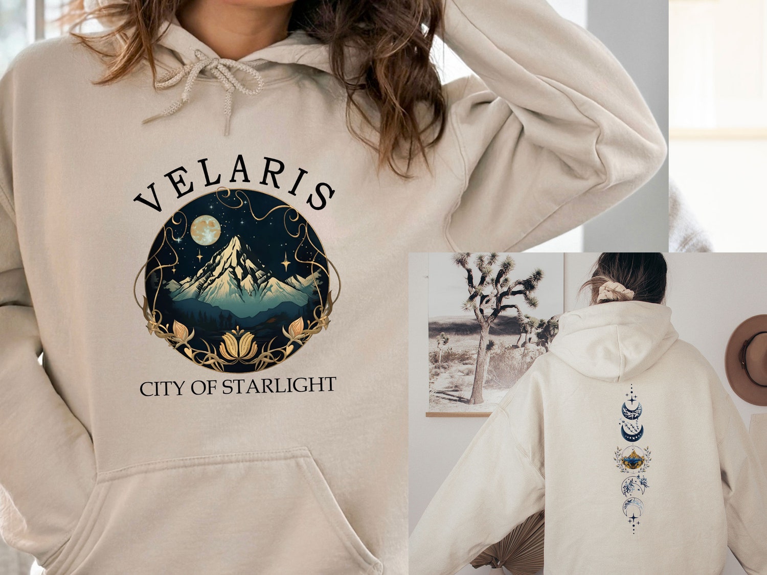 Acotar Velaris Hoodie Night Court Symbol A Court of Thorns Sarah J Maas Book Lover Gift image 2