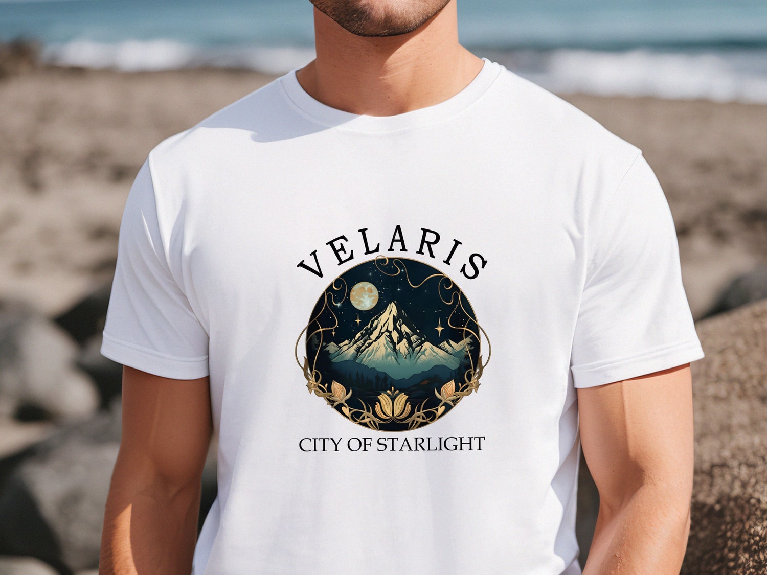 ACOTAR T-Shirt Velaris Night Court Symbol A Court of Thorns Sarah J Maas Gift Book Lover Tee image 3