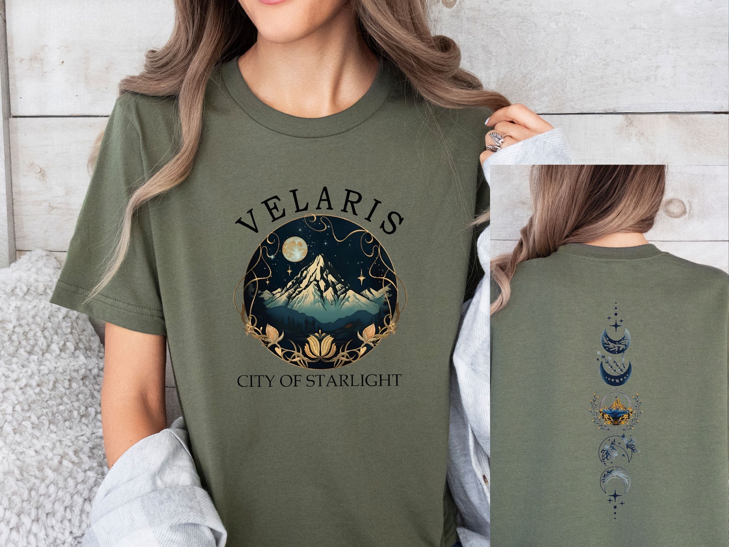 ACOTAR T-Shirt Velaris Night Court Symbol A Court of Thorns Sarah J Maas Gift Book Lover Tee image 1