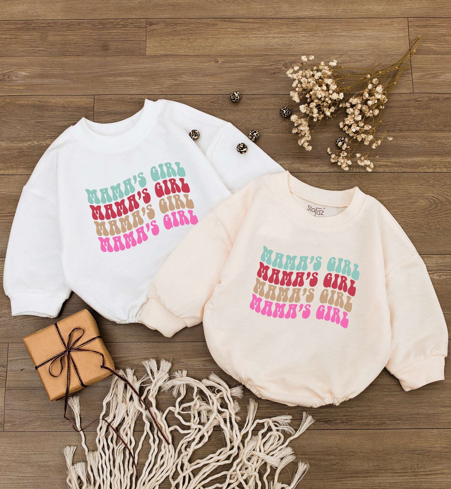 Mama's Girl Baby Romper Retro Baby Girl Bodysuit Mommy Daughter Clothes Mother's Day Gift image 3