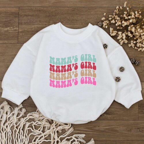 Mama's Girl Baby Romper Retro Baby Girl Bodysuit Mommy Daughter Clothes Mother's Day Gift image 0