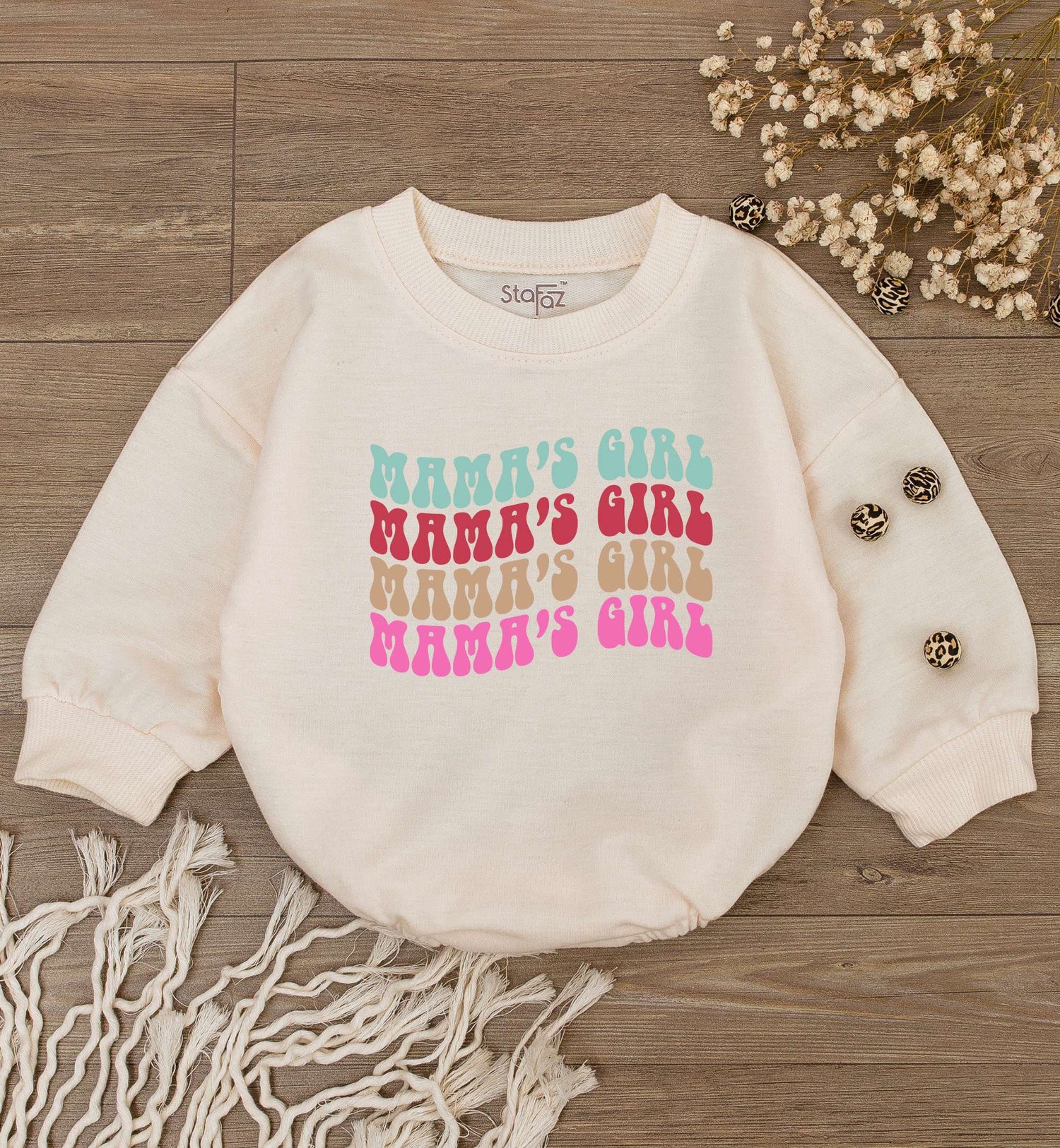 Mama's Girl Baby Romper Retro Baby Girl Bodysuit Mommy Daughter Clothes Mother's Day Gift image 1