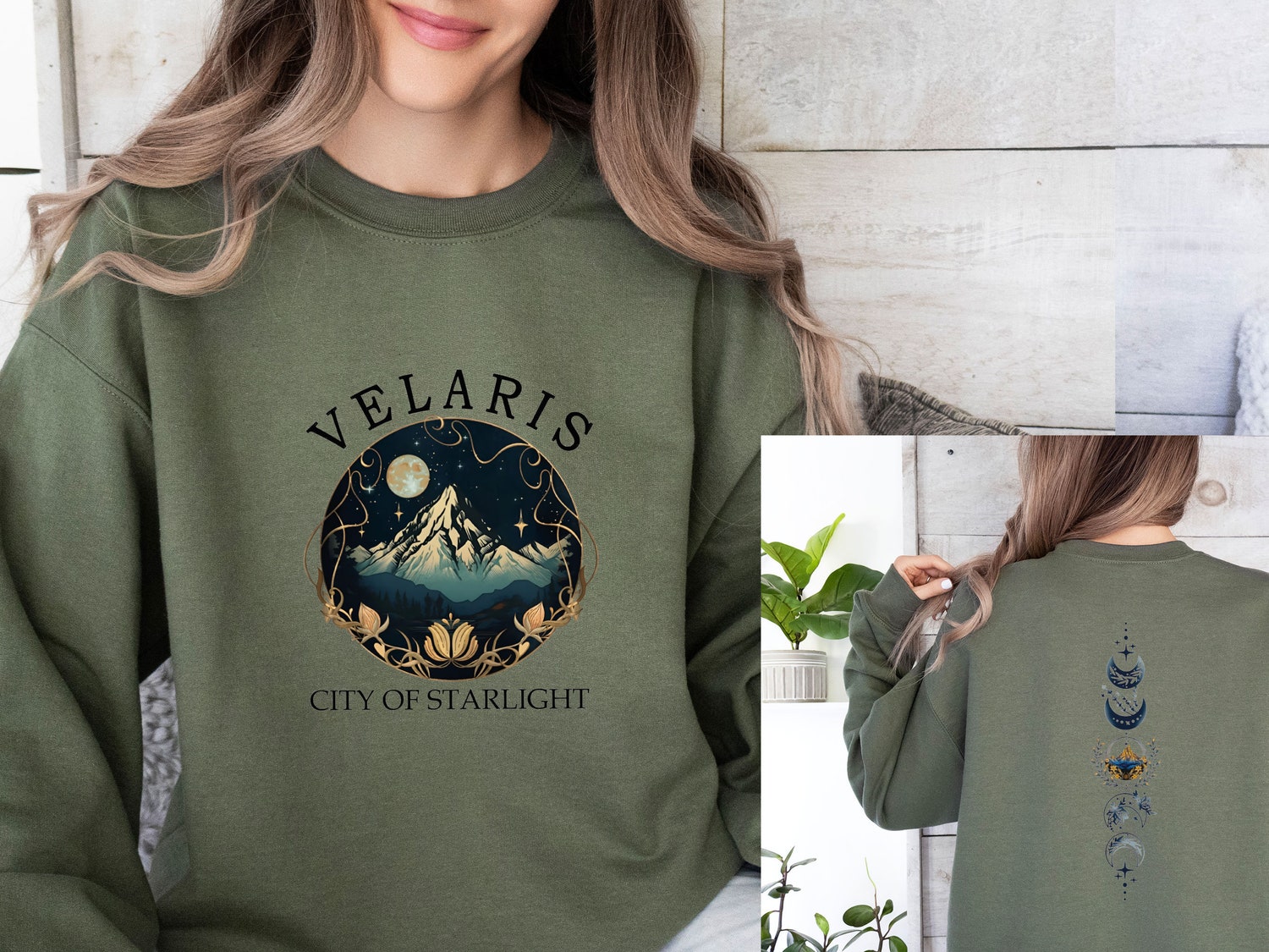 Velaris Sweatshirt Acotar Bookish Sweater Night Court Symbol Book Lover Gift image 1