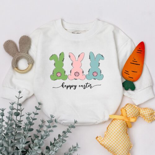 Easter Bunny Baby Romper Cute Sleepsuit for Baby's First Easter Ideal Baby Shower Gift image 0