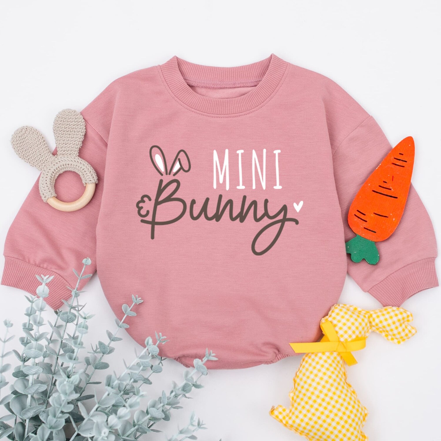 Mini Bunny Baby Romper Easter Baby Bodysuit Newborn Sleepsuit Baby Shower Gift image 2