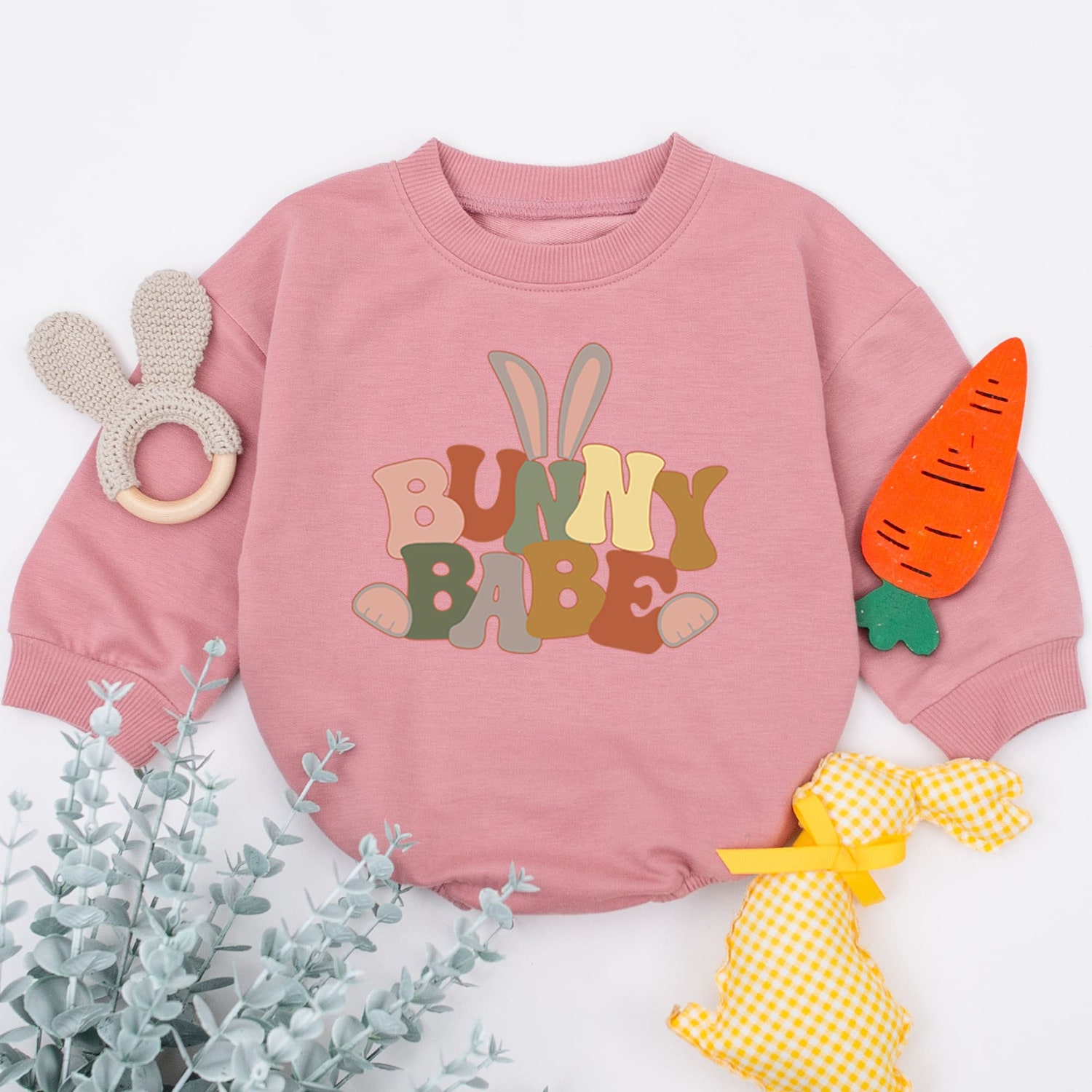 Bunny Babe Baby Romper Easter Baby Sleepsuit Newborn Bodysuit Baby Shower Gift image 2