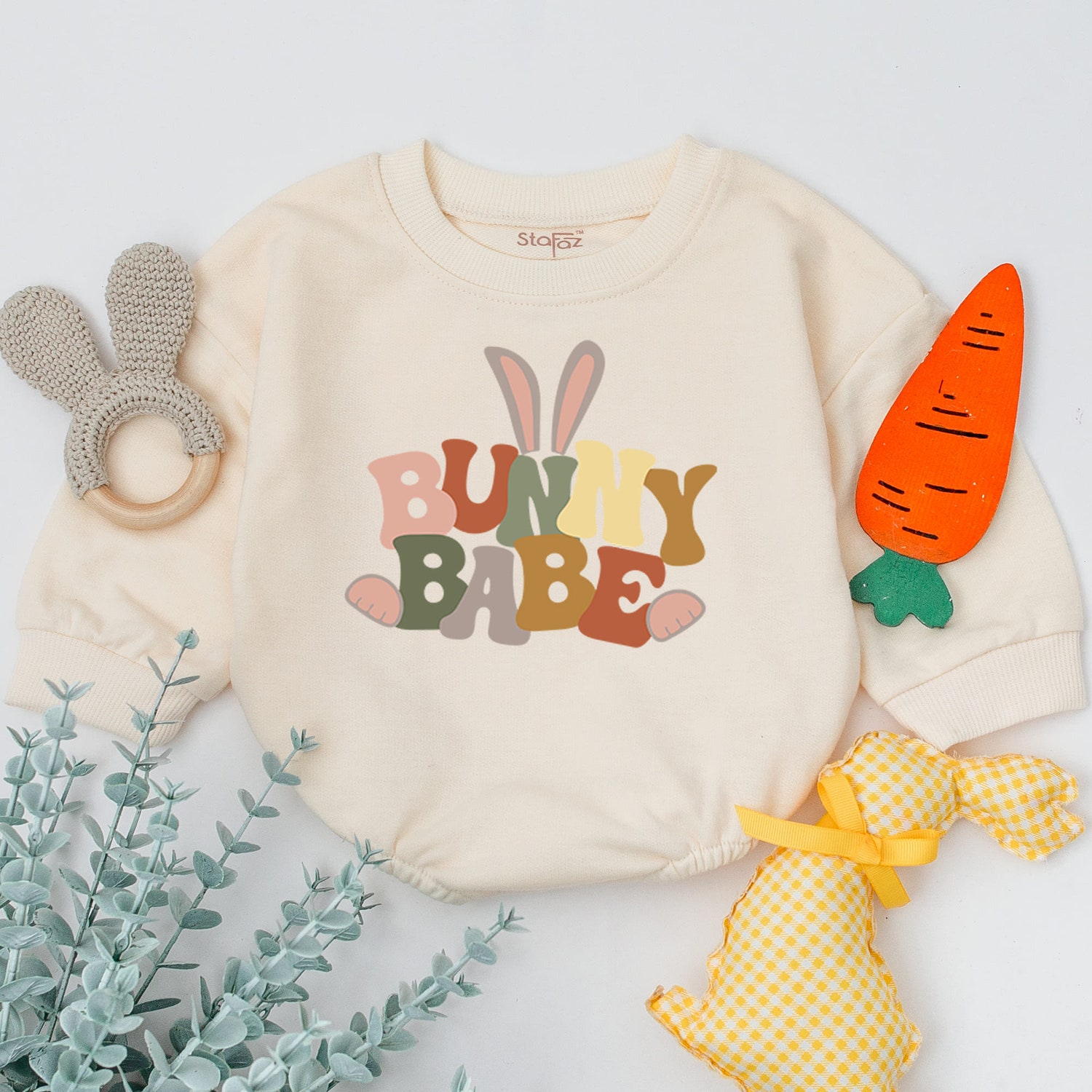 Bunny Babe Baby Romper Easter Baby Sleepsuit Newborn Bodysuit Baby Shower Gift image 1