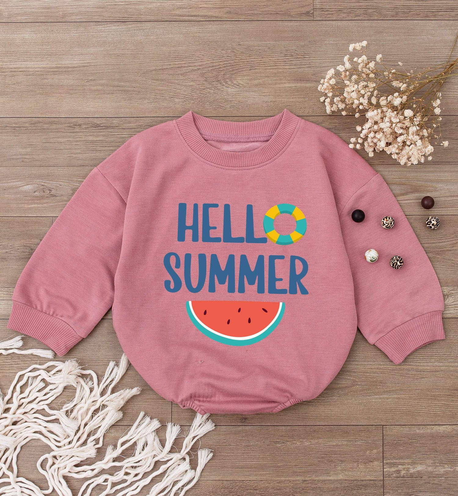 Hello Summer Baby Romper Cute Newborn Outfit Summer Vacation Bodysuit Baby Shower Gift image 2