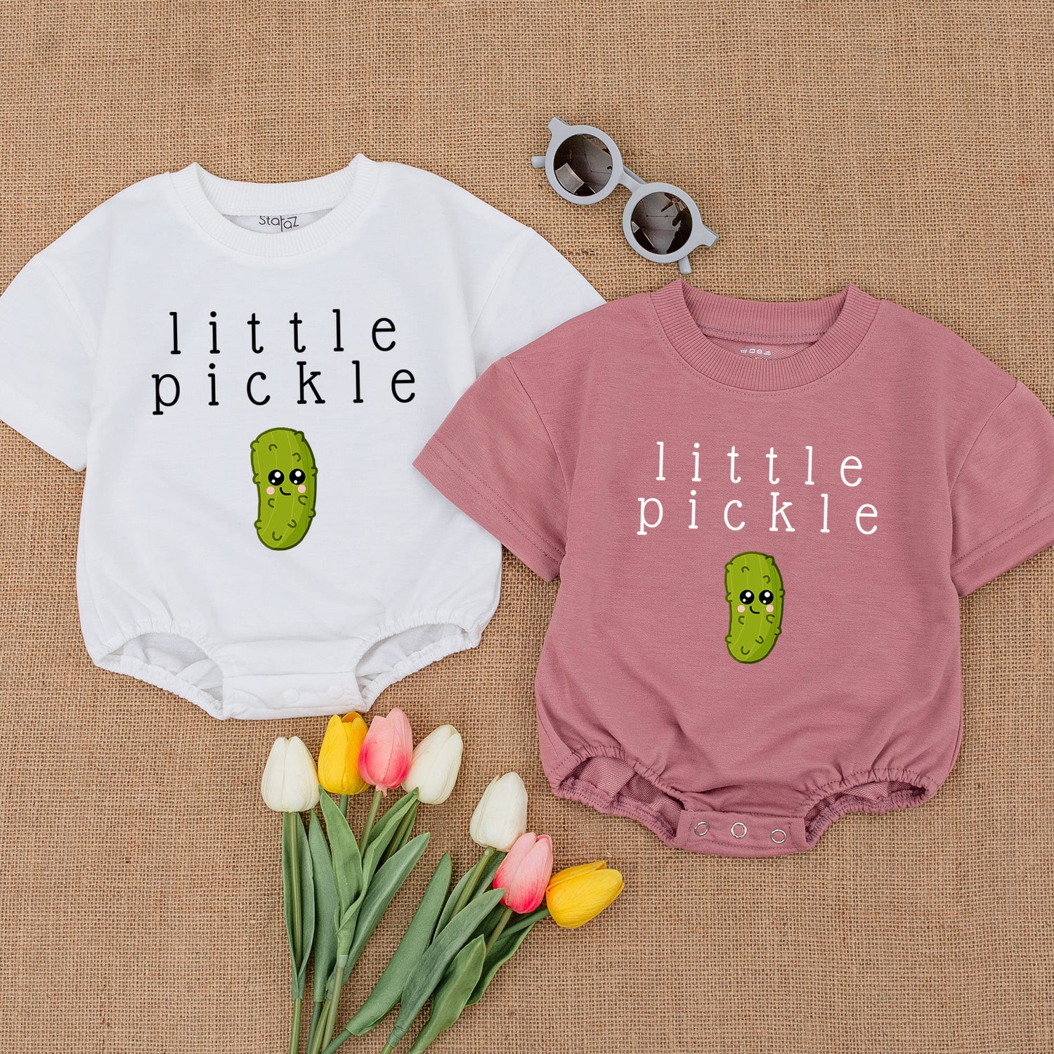 Adorable Pickle Baby Romper Cute Vegan Bodysuit Funny Pickle Jumpsuit for Babies image 5