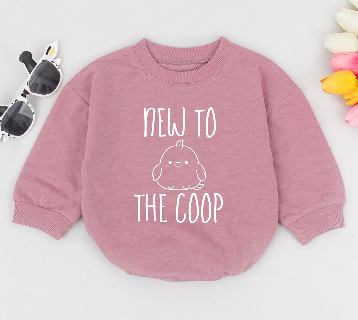 New to the Coop Baby Romper Chicken Announcement Gift Baby Shower Outfit Cute Baby Clothes image 2