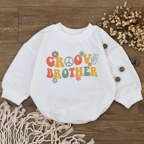 Groovy Brother Baby Bodysuit Big Bro Newborn Outfit Baby Shower Gift Toddler Tee image 0