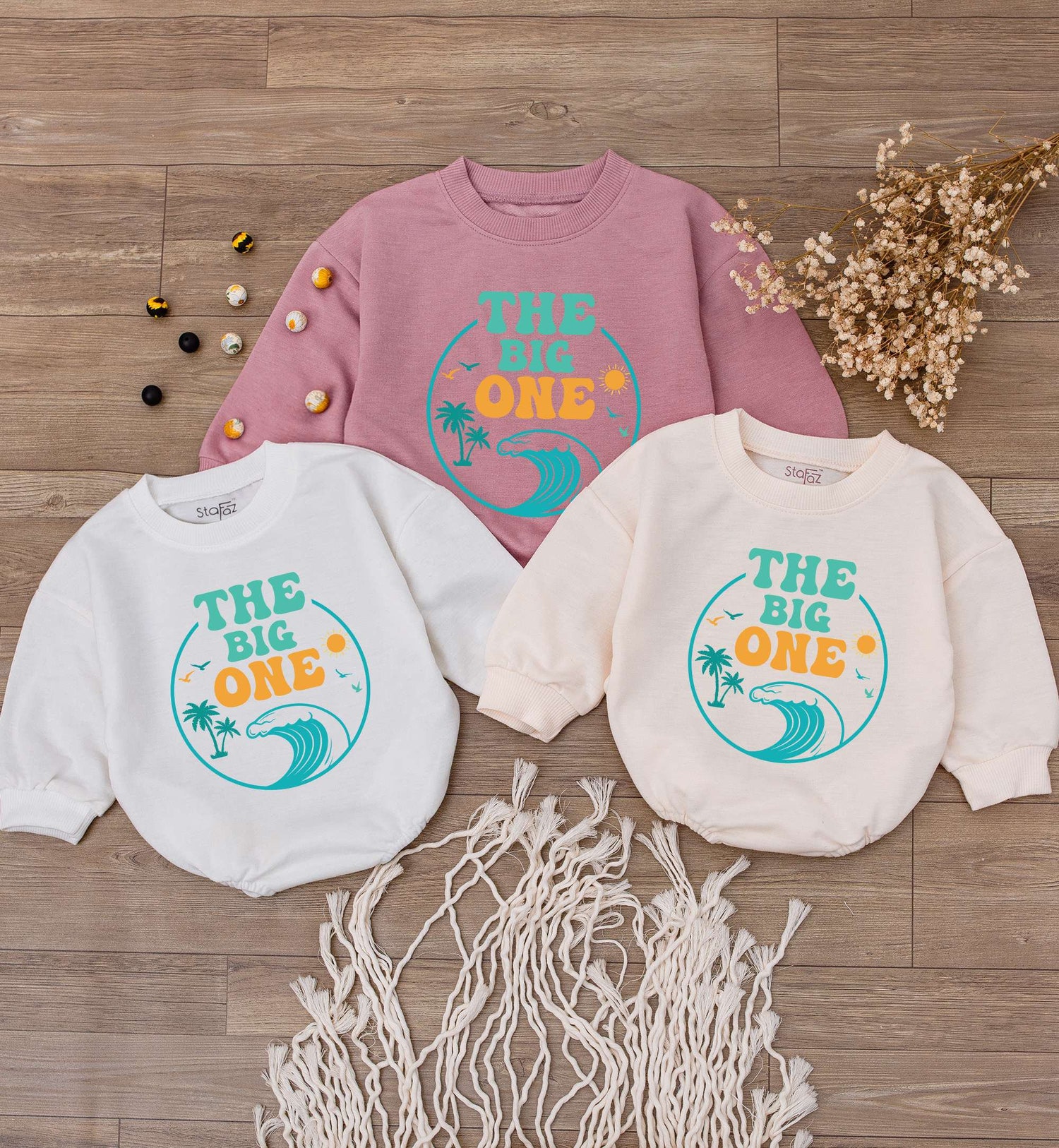 The Big One First Birthday Shirt Newborn Bodysuit Baby Shower Gift Beach Van Baby Romper image 3