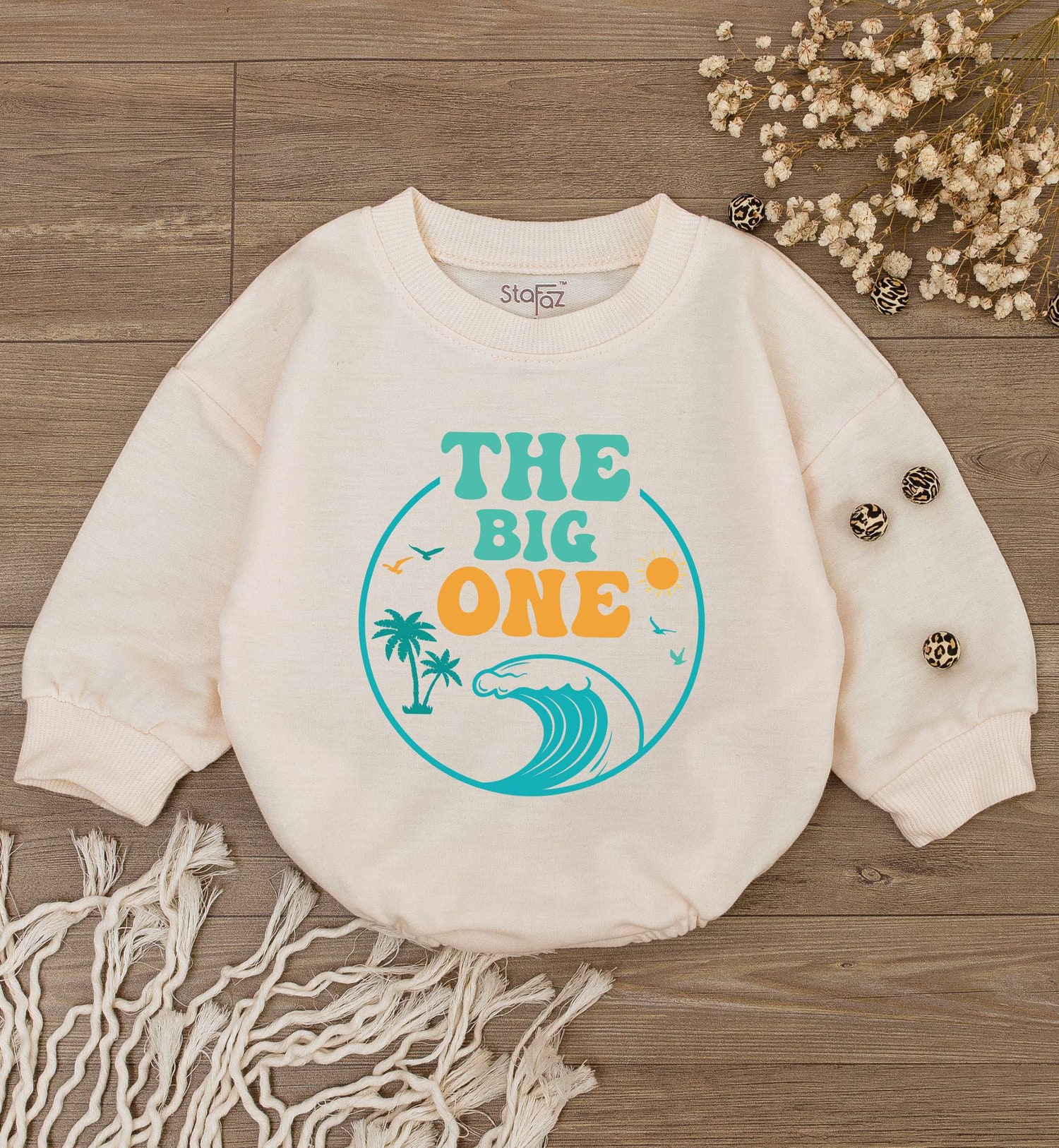 The Big One First Birthday Shirt Newborn Bodysuit Baby Shower Gift Beach Van Baby Romper image 1