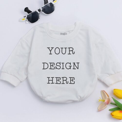 Personalized Bubble Baby Romper with Custom Text Custom Baby Clothes & Baby Shower Gift image 0