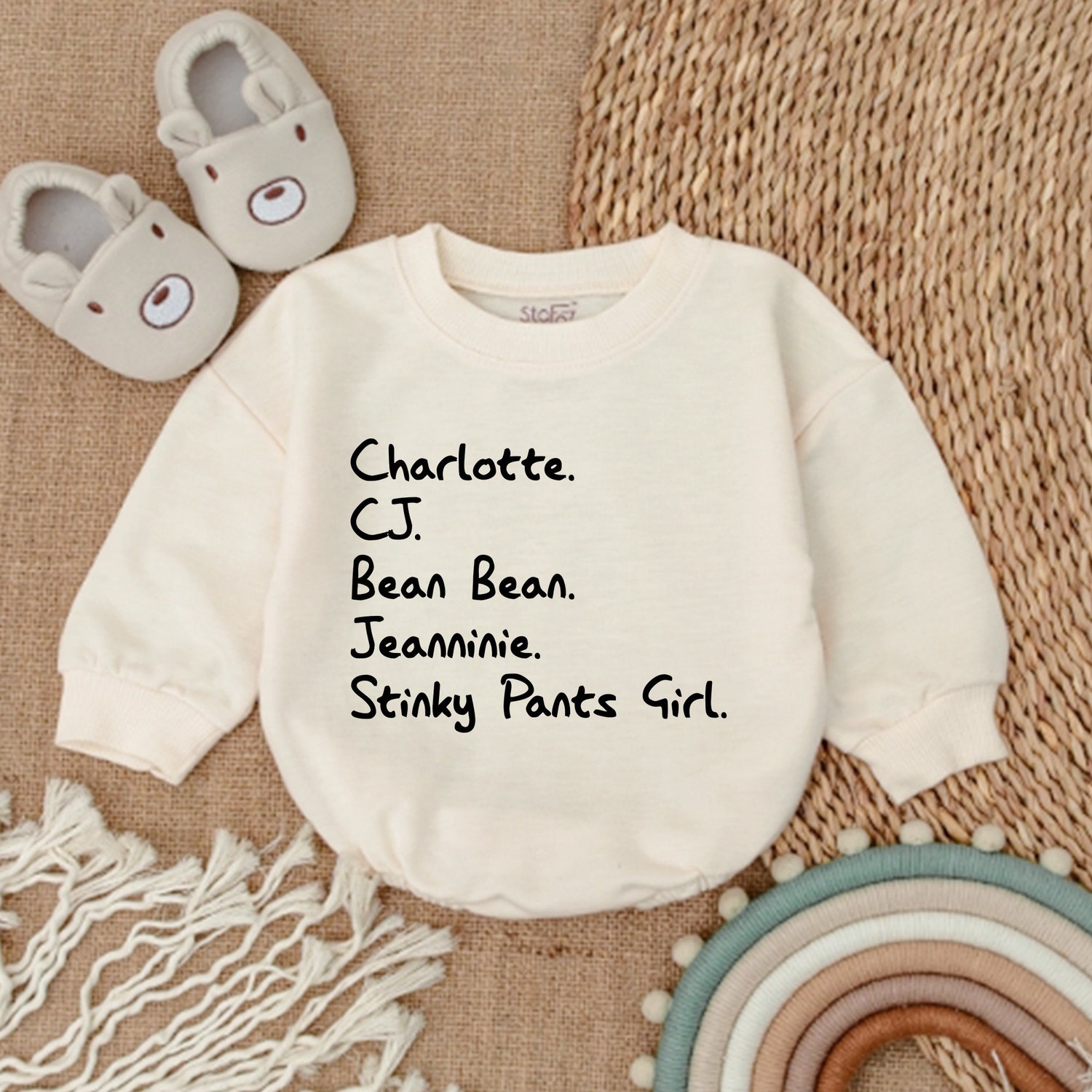 Personalized Baby Bubble Romper Custom Nickname Newborn Outfit Baby Shower Gift image 1