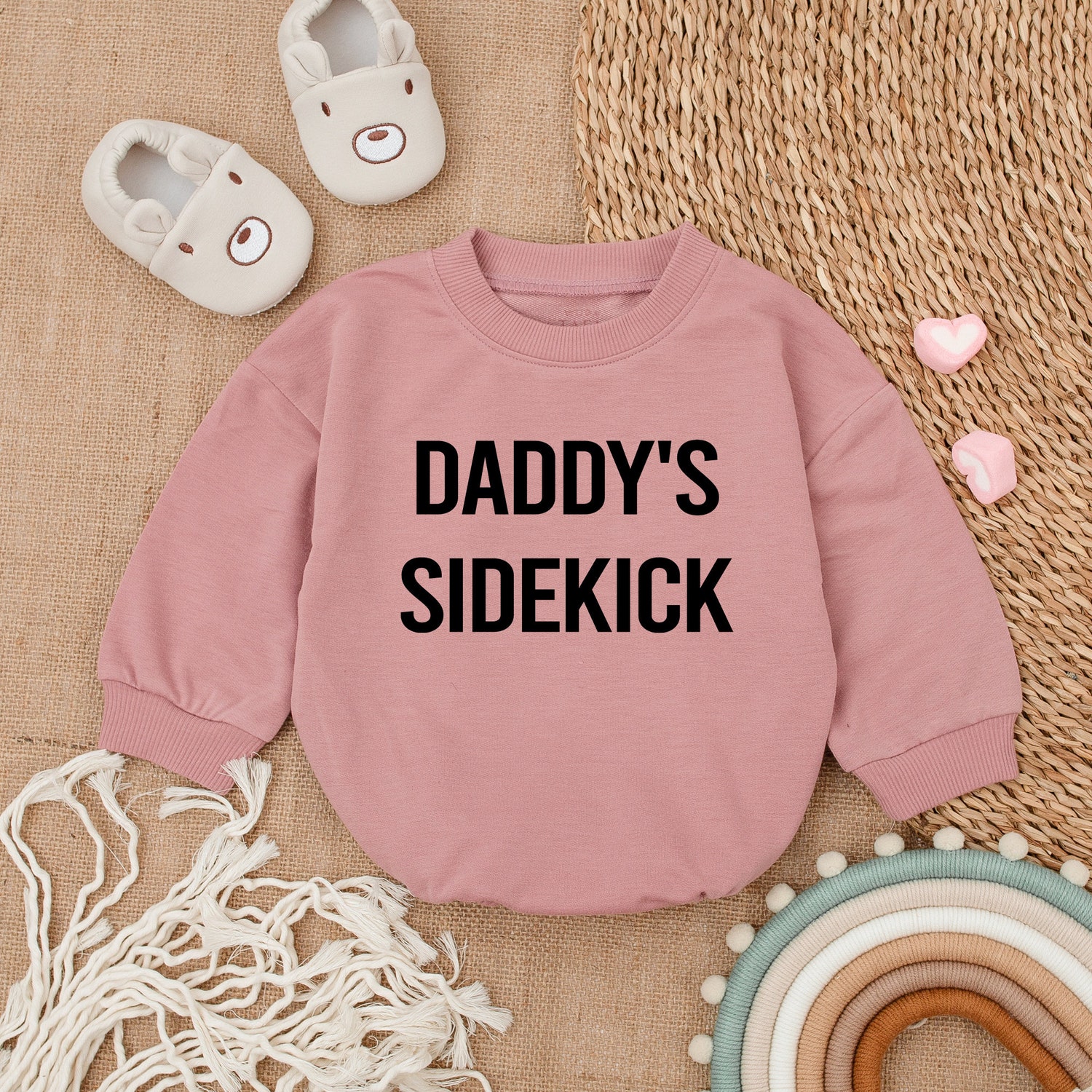 First Father's Day Outfit Daddy's Sidekick Baby Romper Baby Boy Clothes Father's Day Gift image 2