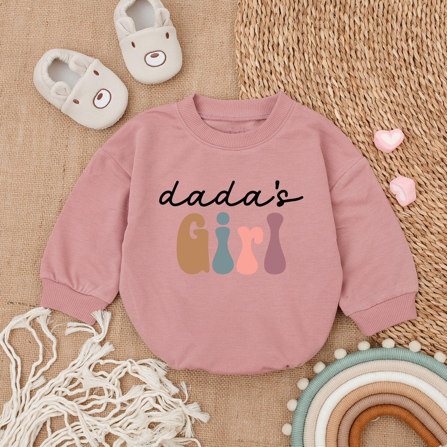 Daddy's Girl Bubble Romper for Baby Girl First Father's Day Outfit Daddy & Me Bodysuit Gift image 2