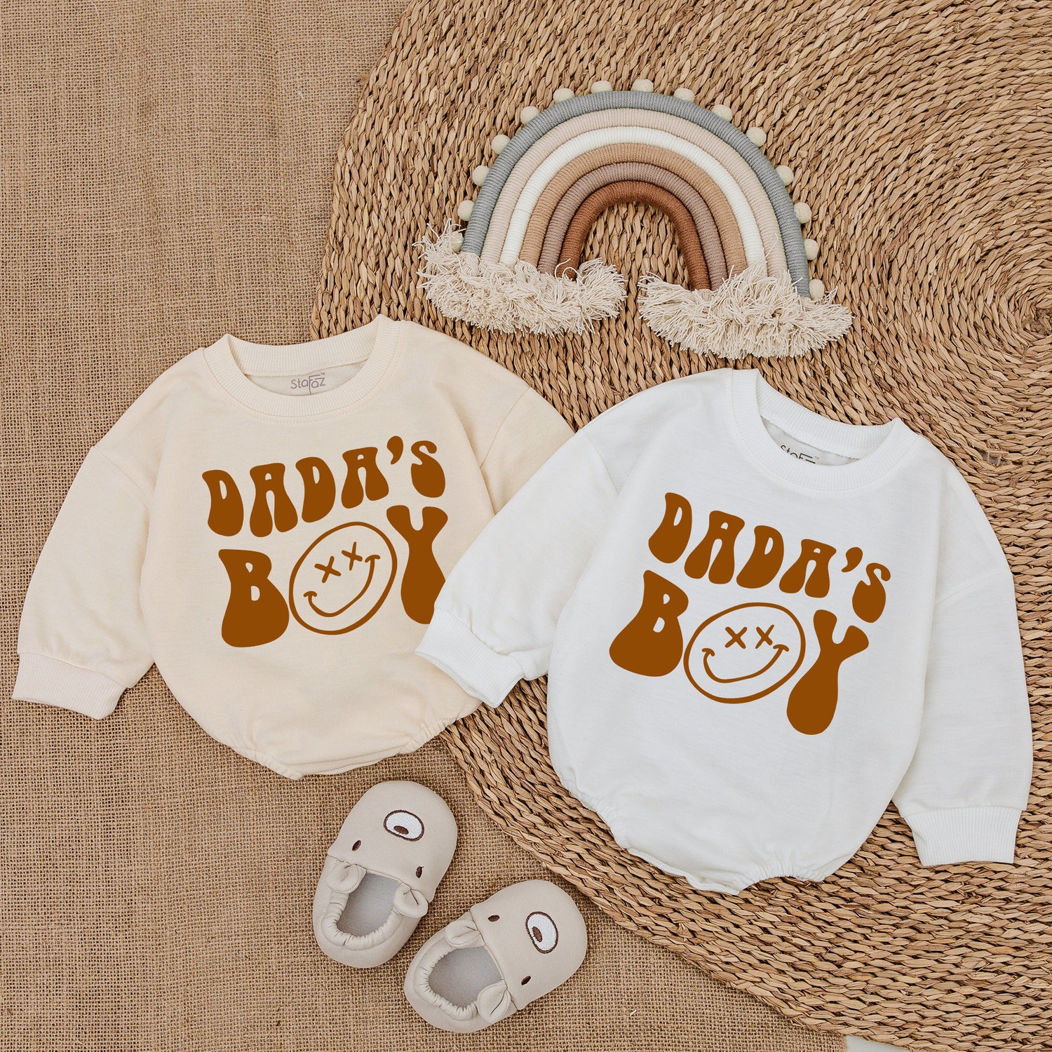 Father's Day Baby Boy Romper First Father's Day Outfit Dad and Son Matching Clothes image 2