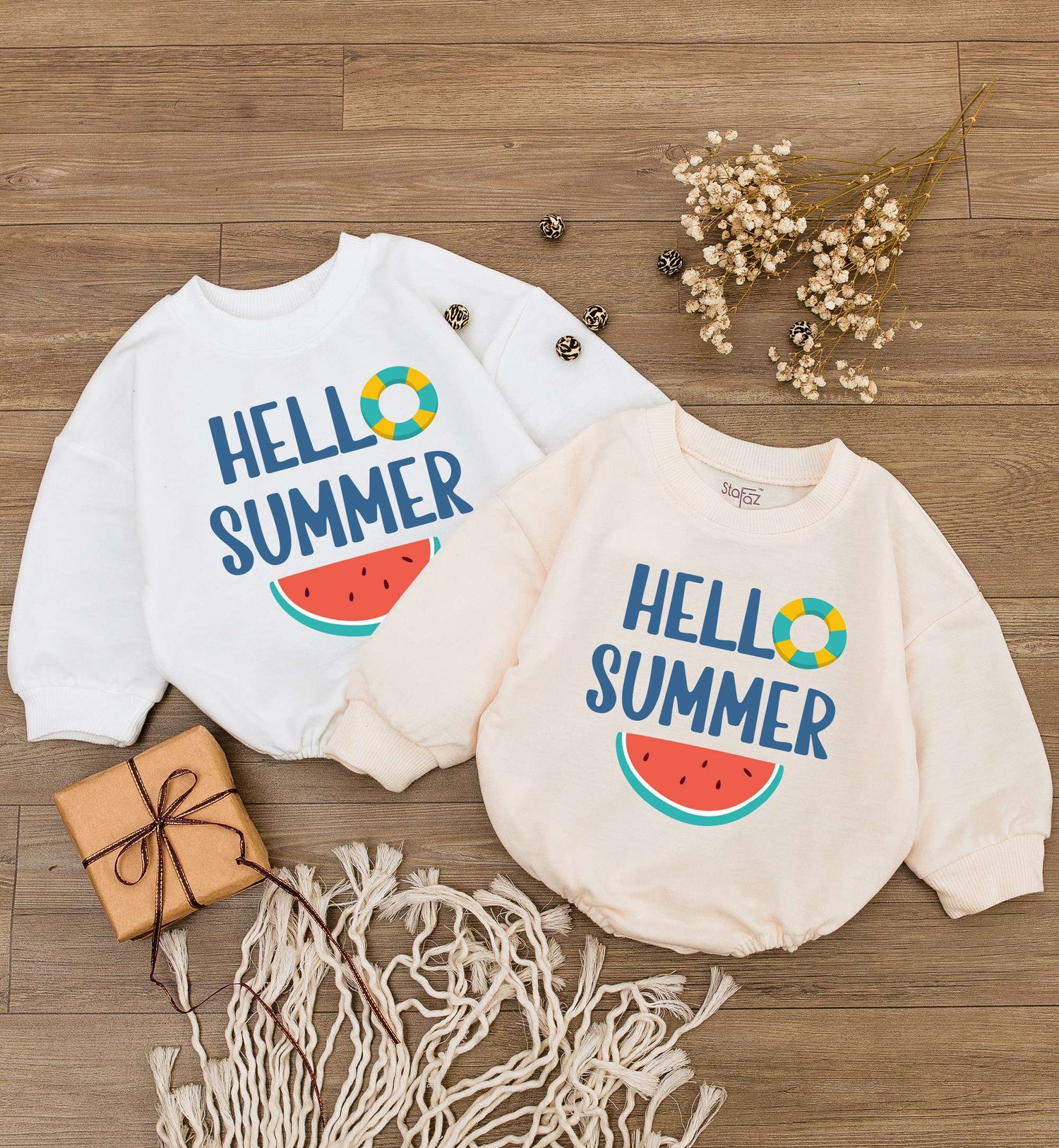 Hello Summer Baby Romper Cute Newborn Outfit Summer Vacation Bodysuit Baby Shower Gift image 3