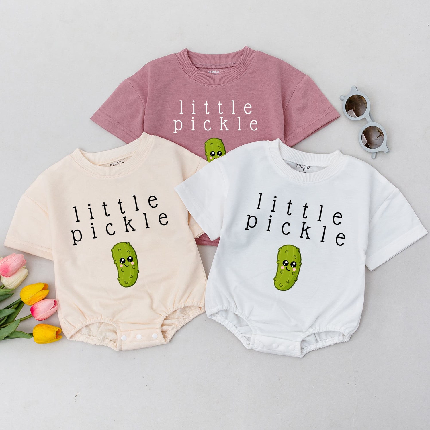 Adorable Pickle Baby Romper Cute Vegan Bodysuit Funny Pickle Jumpsuit for Babies image 3